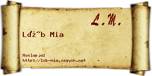 Löb Mia névjegykártya